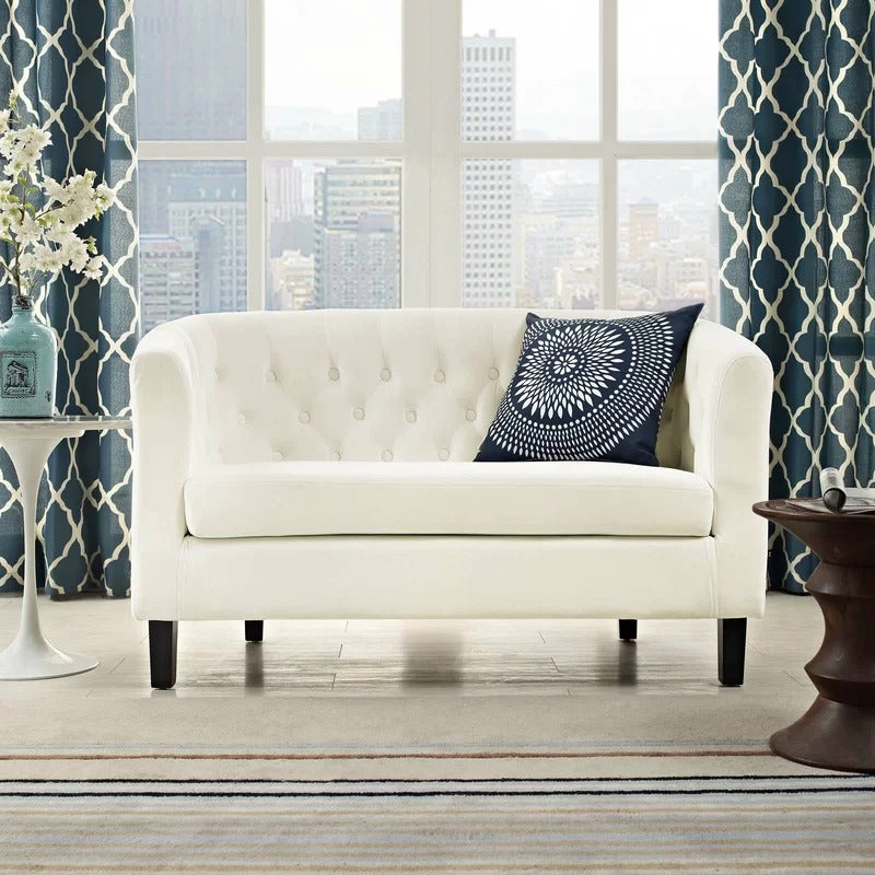 Loveseat: 49'' Rolled Arm Chesterfield Loveseat Sofa