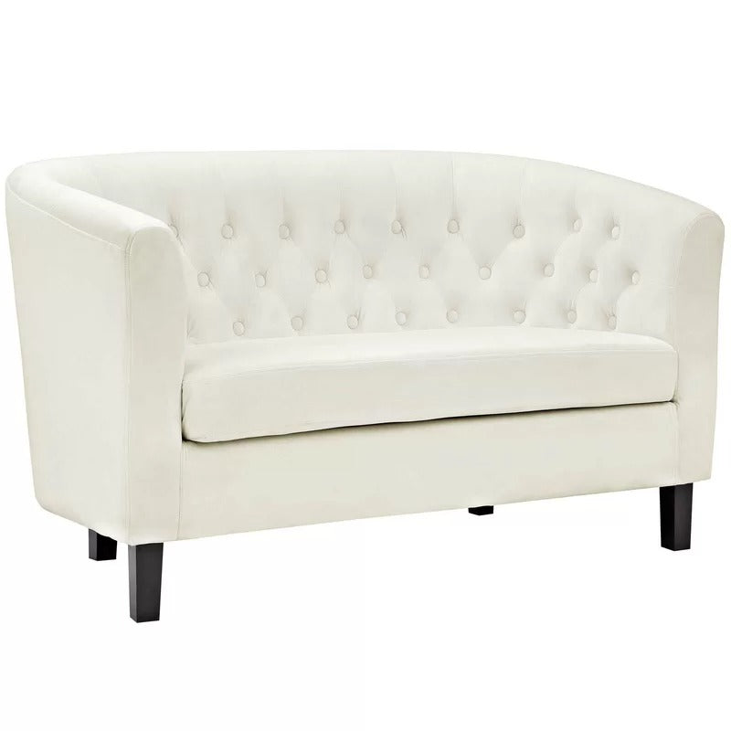 Loveseat: 49'' Rolled Arm Chesterfield Loveseat Sofa