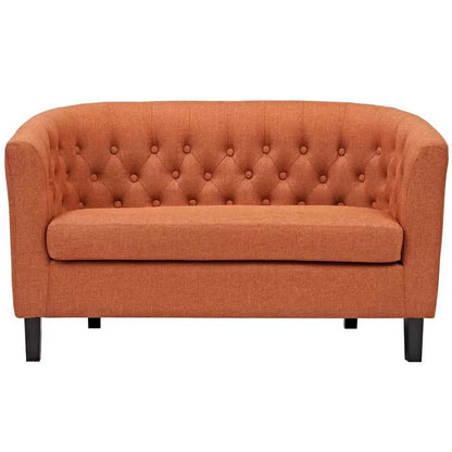 Loveseat: 49'' Rolled Arm Chesterfield Loveseat Sofa