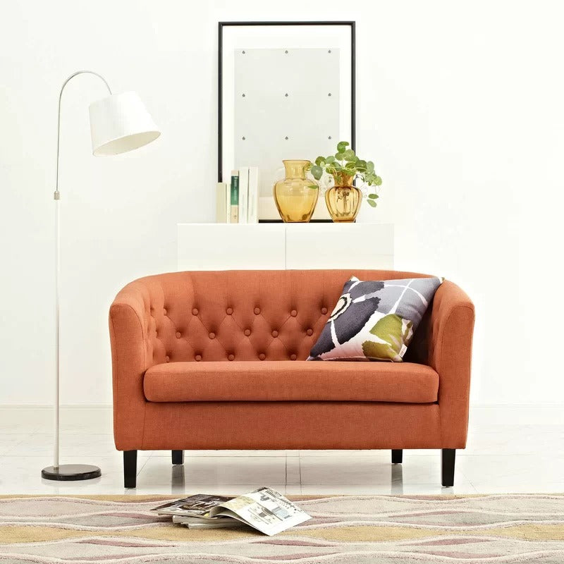 Loveseat: 49'' Rolled Arm Chesterfield Loveseat Sofa
