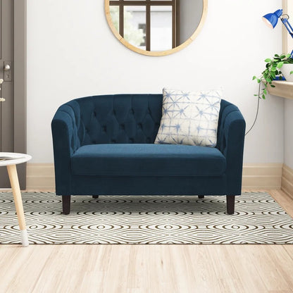 Loveseat: 49'' Rolled Arm Chesterfield Loveseat Sofa
