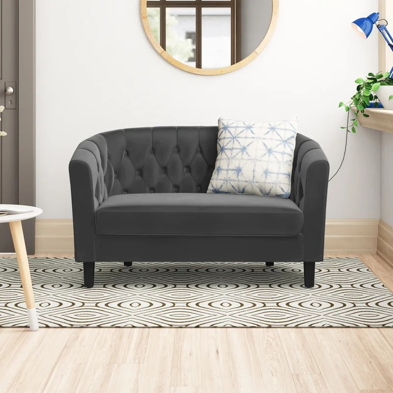 Loveseat: 49'' Rolled Arm Chesterfield Loveseat Sofa