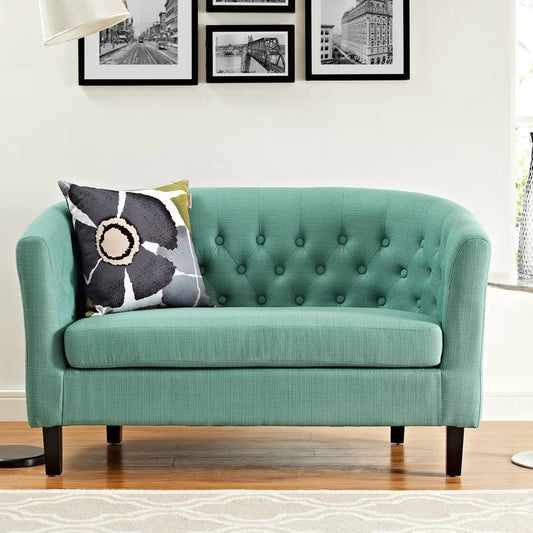 Loveseat: 49'' Rolled Arm Chesterfield Loveseat Sofa