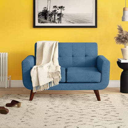 Loveseat: 51'' Linen Square Arm Loveseat Sofa