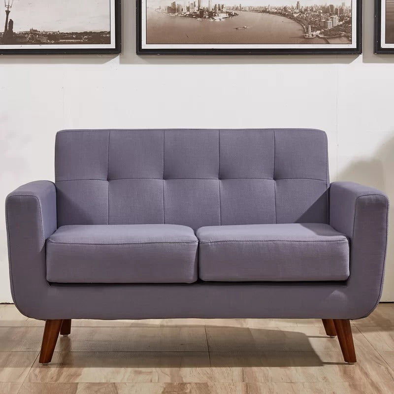 Loveseat: 51'' Linen Square Arm Loveseat Sofa