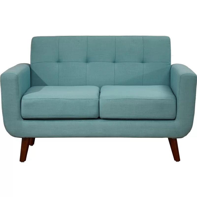 Loveseat: 51'' Linen Square Arm Loveseat Sofa