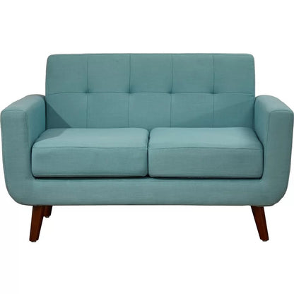 Loveseat: 51'' Linen Square Arm Loveseat Sofa