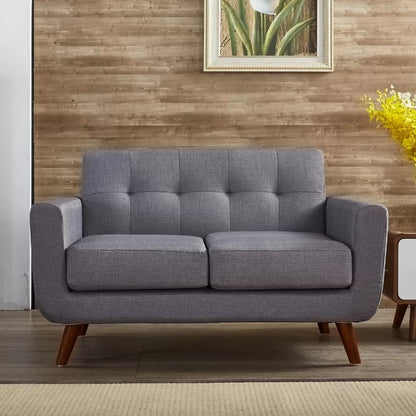 Loveseat: 51'' Linen Square Arm Loveseat Sofa