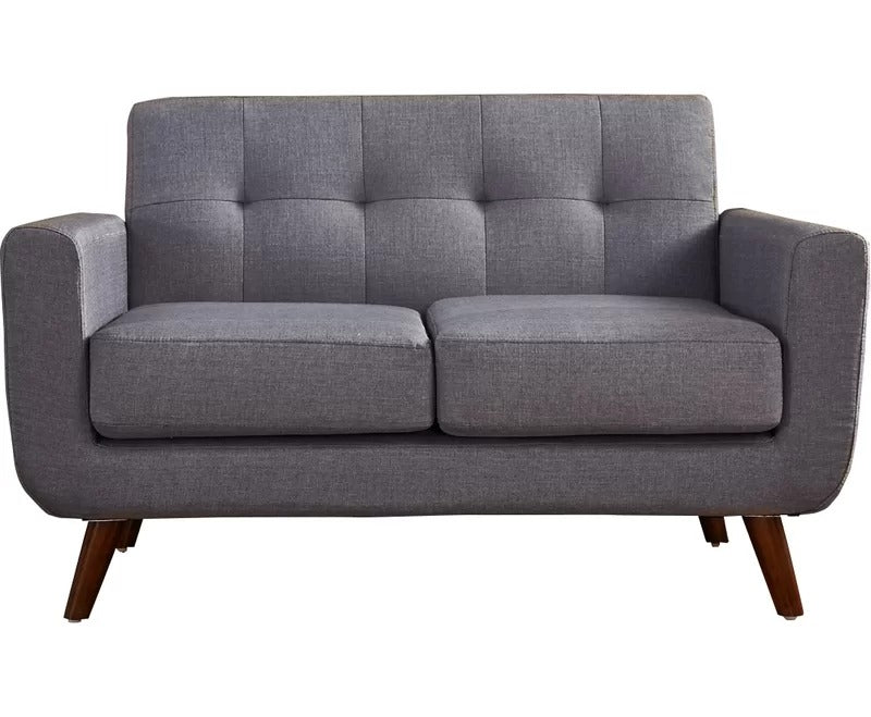 Loveseat: 51'' Linen Square Arm Loveseat Sofa