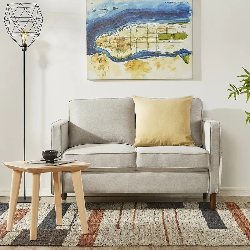 Loveseat: 52.40'' Square Arm Loveseat Sofa