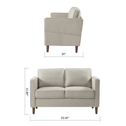 Loveseat: 52.40'' Square Arm Loveseat Sofa