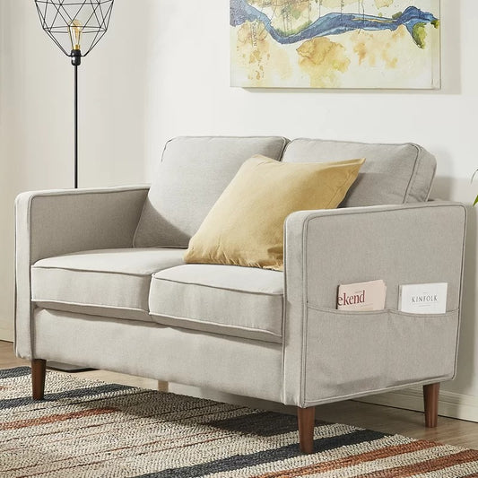 Loveseat: 52.40'' Square Arm Loveseat Sofa