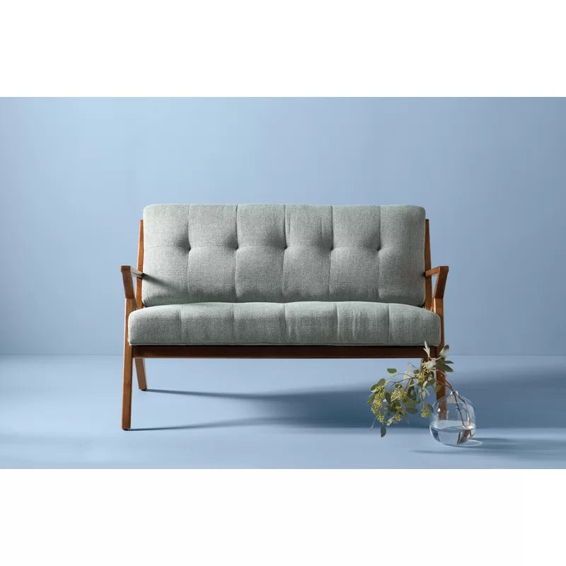 Loveseat: 53.75'' Square Arm Loveseat Sofa