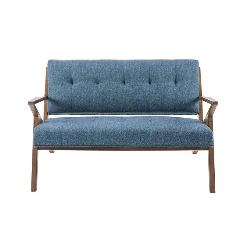Loveseat: 53.75'' Square Arm Loveseat Sofa