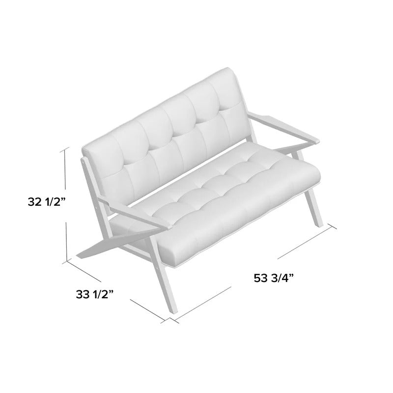 Loveseat: 53.75'' Square Arm Loveseat Sofa