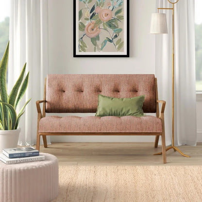 Loveseat: 53.75'' Square Arm Loveseat Sofa