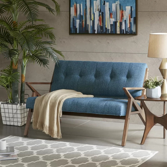 Loveseat: 53.75'' Square Arm Loveseat Sofa