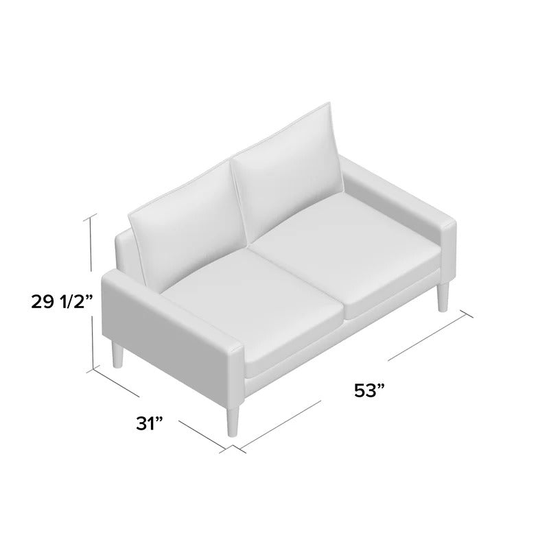 Loveseat: 53'' Velvet