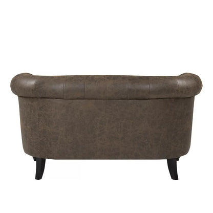 Loveseat: 54'' Rolled Arm Chesterfield Loveseat Sofa