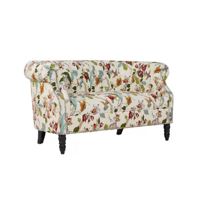 Loveseat: 54'' Rolled Arm Chesterfield Loveseat Sofa