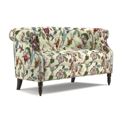 Loveseat: 54'' Rolled Arm Chesterfield Loveseat Sofa