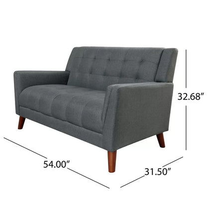 Loveseat: 54'' Square Arm Loveseat Sofa