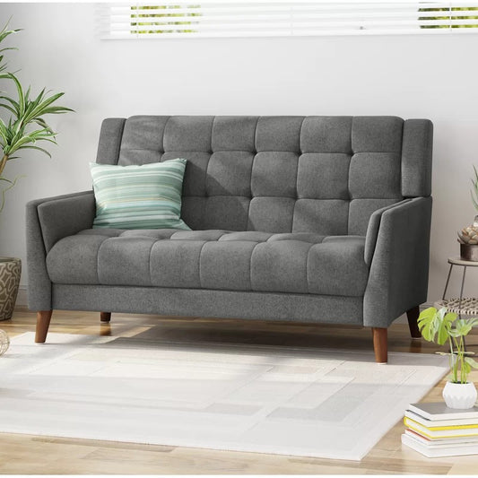 Loveseat: 54'' Square Arm Loveseat Sofa
