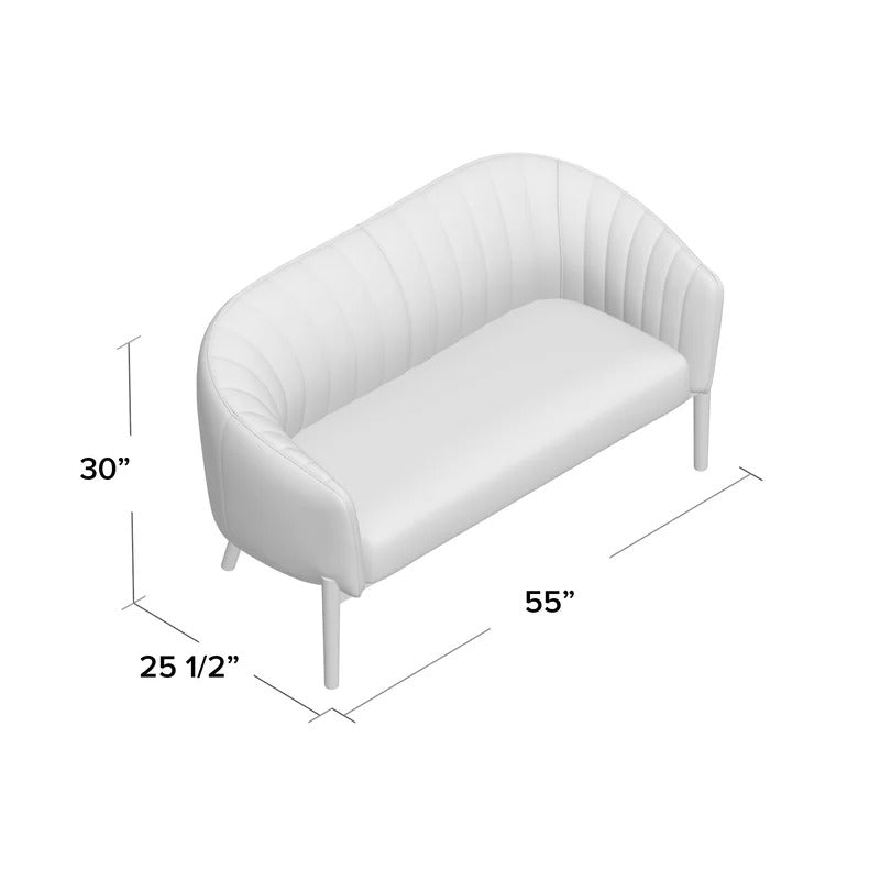Loveseat:  55'' Recessed Arm Loveseat Sofa