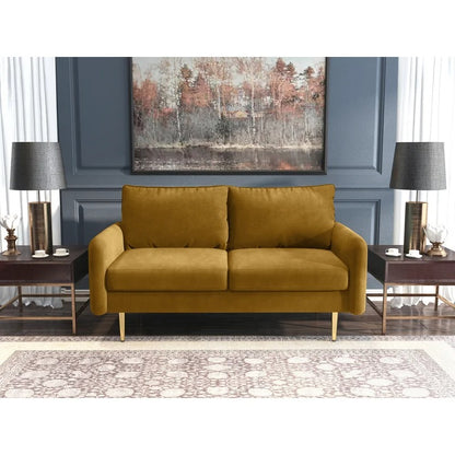 Loveseat: 57.87'' Velvet Round Arm Loveseat Sofa