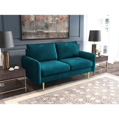 Loveseat: 57.87'' Velvet Round Arm Loveseat Sofa