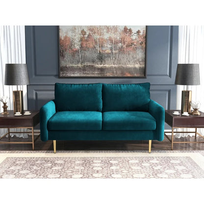 Loveseat: 57.87'' Velvet Round Arm Loveseat Sofa