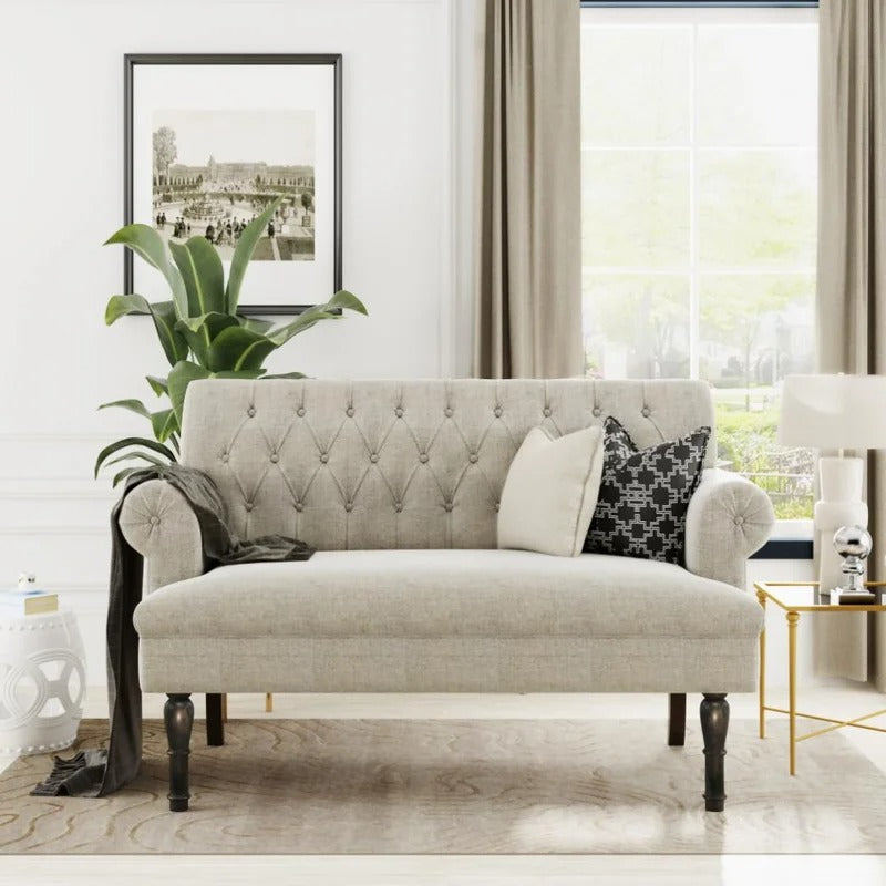 Loveseat: 58.27'' Rolled Arm Loveseat Sofa