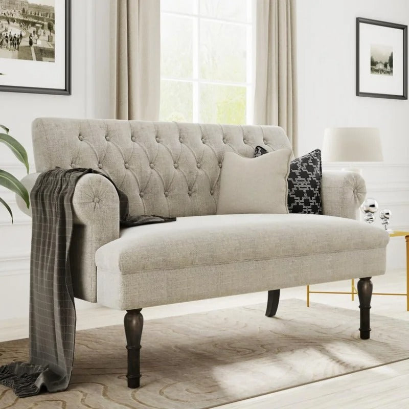 Loveseat: 58.27'' Rolled Arm Loveseat Sofa