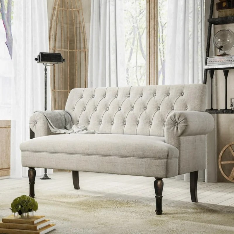 Loveseat: 58.27'' Rolled Arm Loveseat Sofa