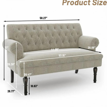 Loveseat: 58.27'' Rolled Arm Loveseat Sofa