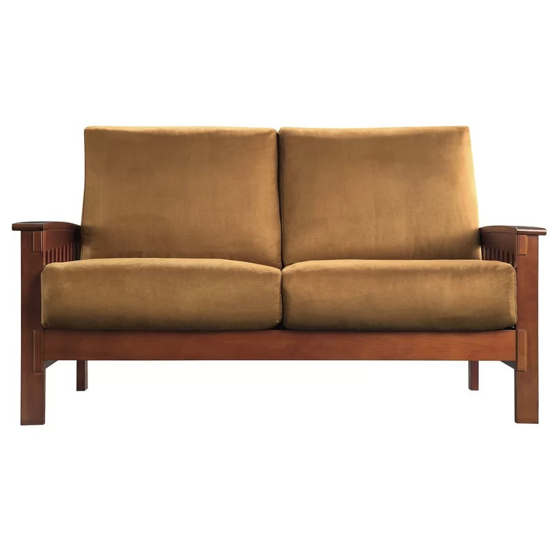 Loveseat: 60'' Recessed Arm Loveseat Sofa