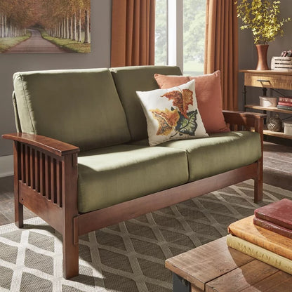 Loveseat: 60'' Recessed Arm Loveseat Sofa