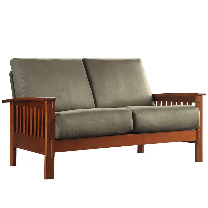 Loveseat: 60'' Recessed Arm Loveseat Sofa