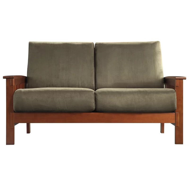 Loveseat: 60'' Recessed Arm Loveseat Sofa