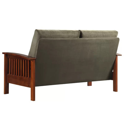Loveseat: 60'' Recessed Arm Loveseat Sofa
