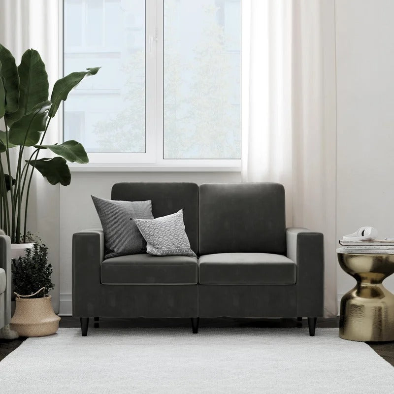 Loveseat: 60'' Square Arm Loveseat Sofa