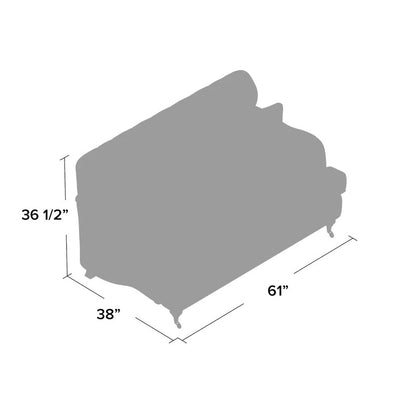 Loveseat: 61'' Linen Square Arm Loveseat Sofa