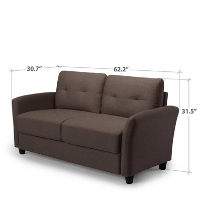 Loveseat: 62.2'' Flared Arm Loveseat Sofa