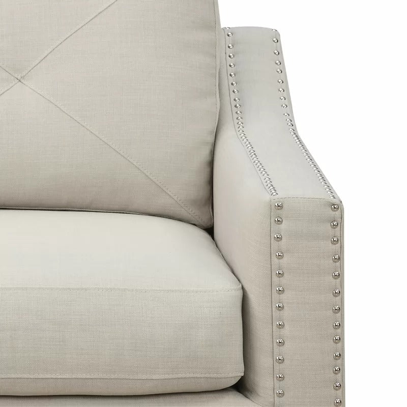 Loveseat:  64'' Linen Flared Arm Loveseat Sofa