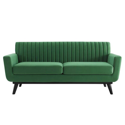 Loveseat: 64" Wide Faux Leatherette Square Arm Loveseat
