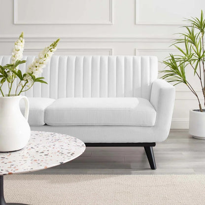 Loveseat: 64" Wide Faux Leatherette Square Arm Loveseat