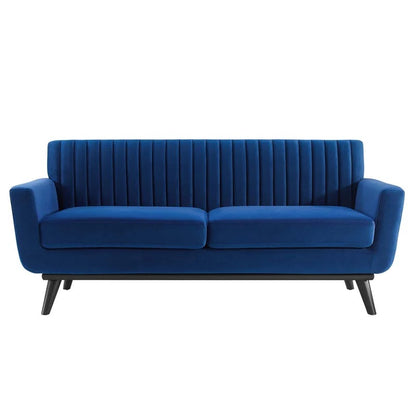 Loveseat: 64" Wide Faux Leatherette Square Arm Loveseat
