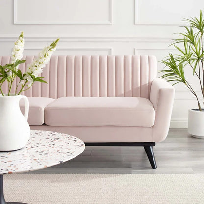 Loveseat: 64" Wide Faux Leatherette Square Arm Loveseat