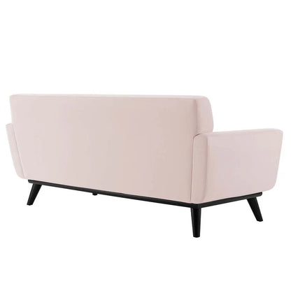 Loveseat: 64" Wide Faux Leatherette Square Arm Loveseat