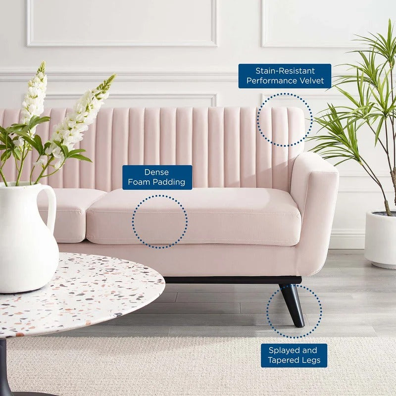 Loveseat: 64" Wide Faux Leatherette Square Arm Loveseat